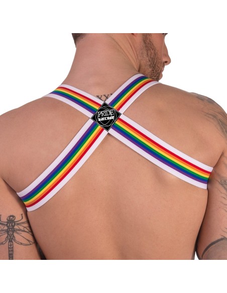 Barcode Pride Elastic Harness White