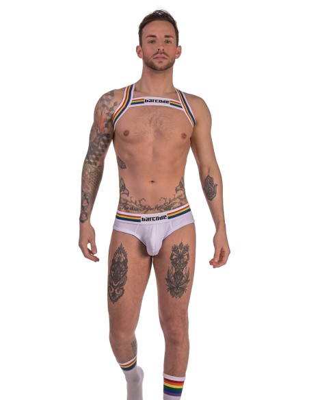 Barcode Pride Elastic Harness White