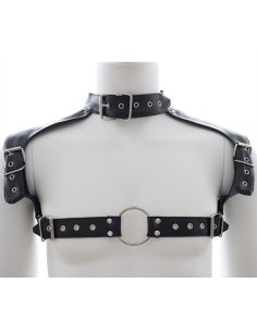 Harnais et Collier Optor Noir | FetishXplore