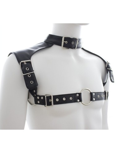 Harnais et Collier Optor Noir | FetishXplore