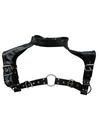 Harnais et Collier Optor Noir | FetishXplore