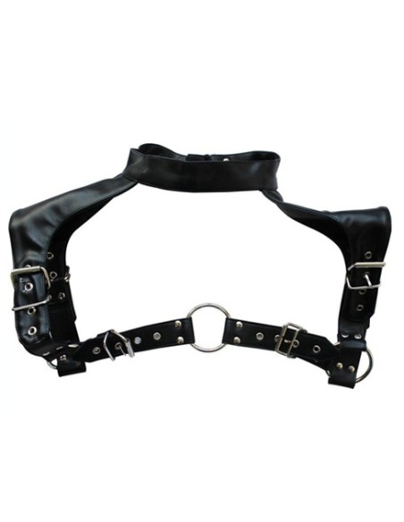 Harnais et Collier Optor Noir | FetishXplore