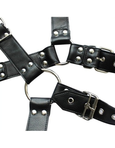 Harnais et Collier Optor Noir | FetishXplore
