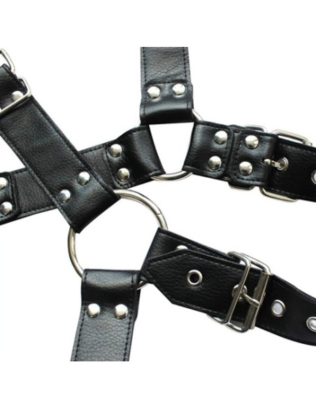 Harnais et Collier Optor Noir | FetishXplore