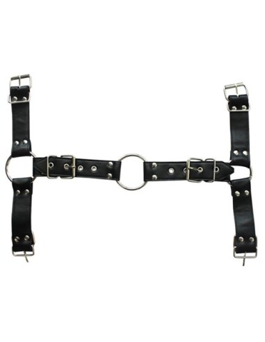 Harnais et Collier Optor Noir | FetishXplore