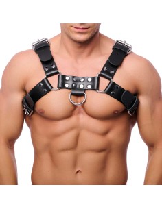 Harnais en Cuir Buckle Noir | FetishXplore