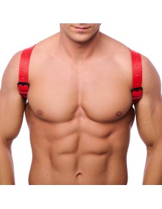 Harnais en Cuir Shoulder Rouge | FetishXplore