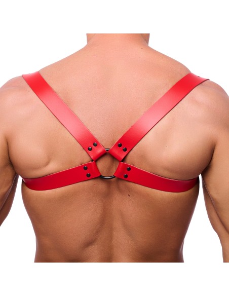 Harnais en Cuir Shoulder Rouge | FetishXplore