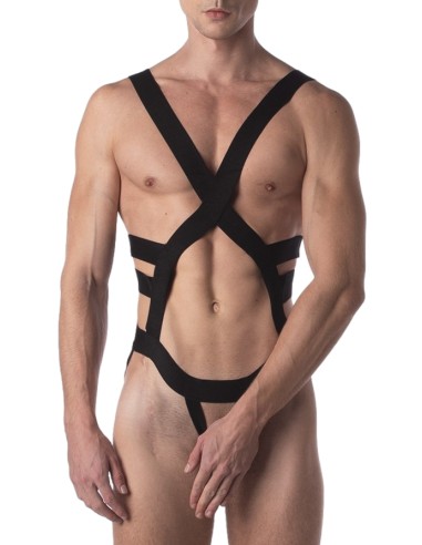 Harnais Élastique Elon Noir | FetishXplore