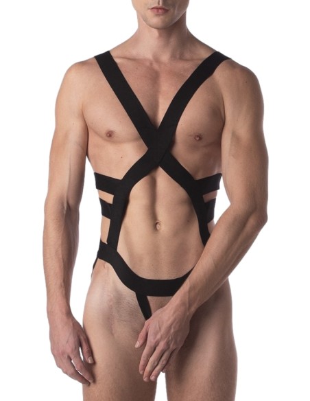 Harnais Élastique Elon Noir | FetishXplore