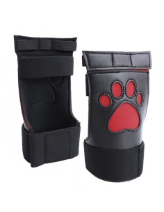 Gants Puppy Dog Paw Noir-Rouge | FetishXplore