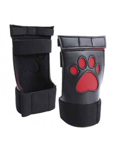 Gants Puppy Dog Paw Noir-Rouge | FetishXplore