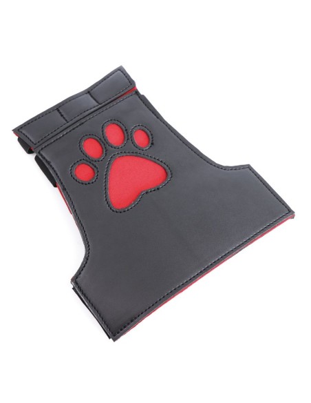 Gants Puppy Dog Paw Noir-Rouge | FetishXplore