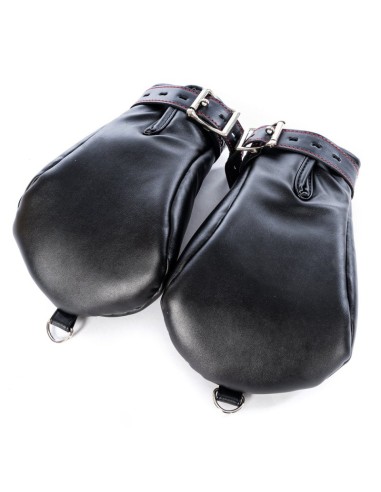 Mitaines Dog Paw Noir-Rouge | FetishXplore