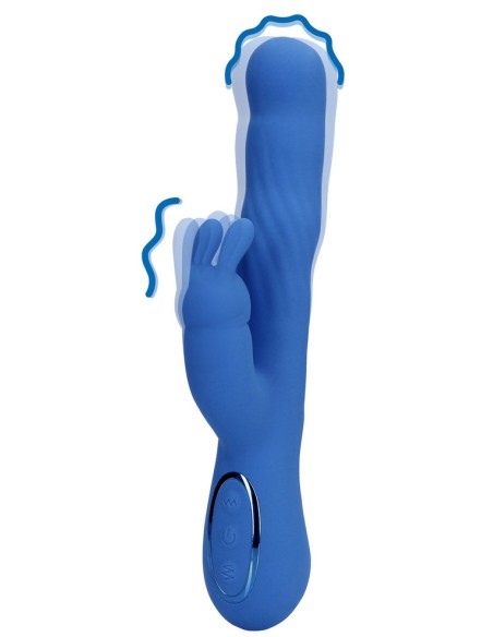 Vibro Rabbit Jetset 14 x 3.5cm Bleu | FetishXplore
