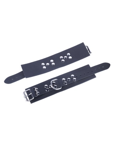 Menottes en Cuir Noires - The RED - Fetishxplore