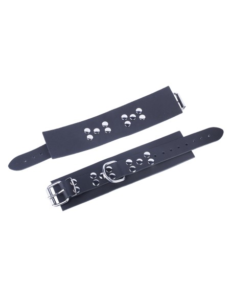 Menottes en Cuir Noires - The RED - Fetishxplore