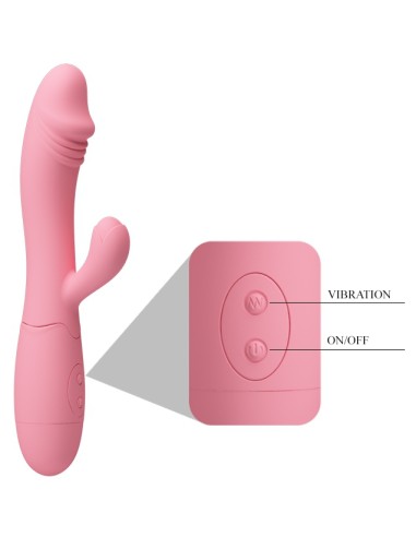 Vibromasseur Rabbit Snappy 9.5 x 3.2cm Rose Pastel | FetishXplore