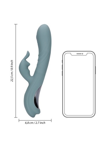 Vibro Rabbit Fingering Motion 23 cm Gris | FetishXplore