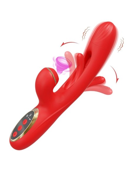 Vibro Rabbit Clitsuck 13 x 3.6cm Rouge | FetishXplore