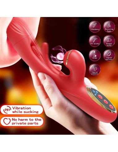 Vibro Rabbit Clitsuck 13 x 3.6cm Rouge | FetishXplore