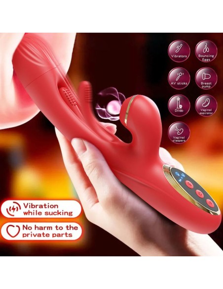 Vibro Rabbit Clitsuck 13 x 3.6cm Rouge | FetishXplore