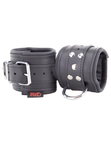Padded Leather Wrist Cuffs Black