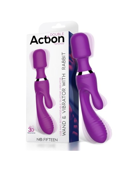 Vibro et Wand Fifteen Action Violet | FetishXplore