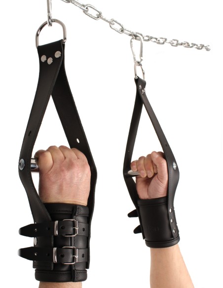 Menottes Suspension Deluxe en Cuir - The Red | FetishXplore