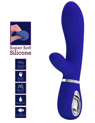 Vibro Rabbit Thomas 11 x 3.8cm Indigo | FetishXplore