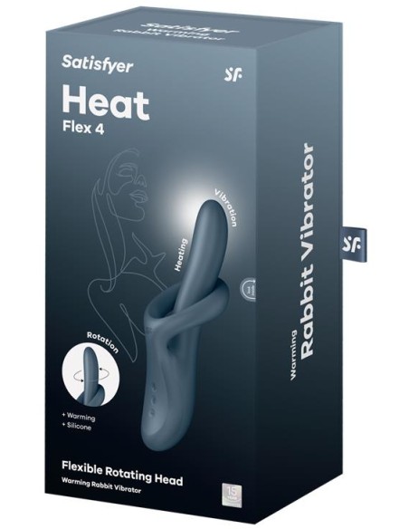 Vibro Rabbit Heat Flex 4 Gris | FetishXplore