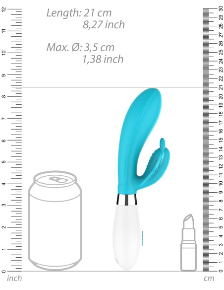 Vibro Rabbit Alexios 21cm Bleu | FetishXplore