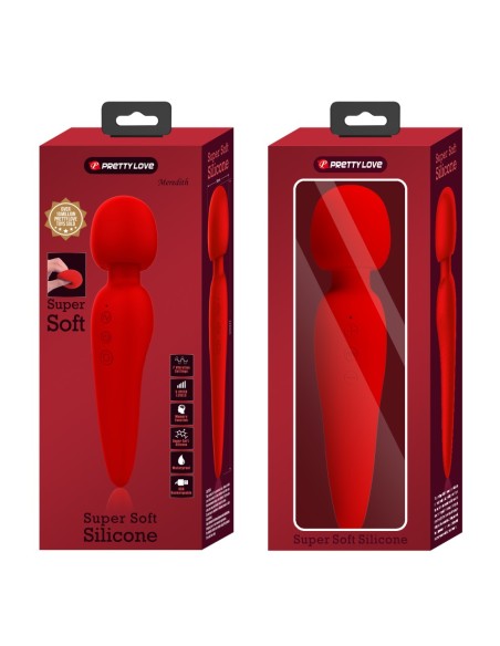Wand Meredith 21.5cm Tête 50mm Rouge | FetishXplore