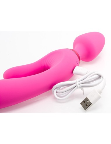 Vibro Wand Three Double 12.5 x 4cm Rose Zenn | FetishXplore