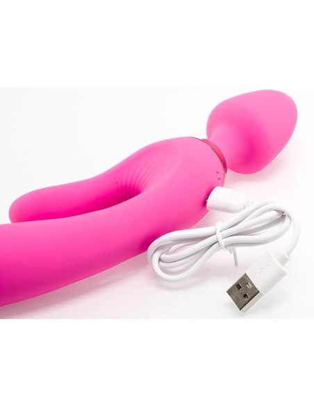 Vibro Wand Three Double 12.5 x 4cm Rose Zenn | FetishXplore