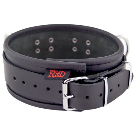Collier en Cuir Noir avec Anneaux