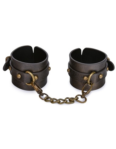 Menottes Poignets Vintagy Cuir Vintage BDSM Marron | FetishXplore