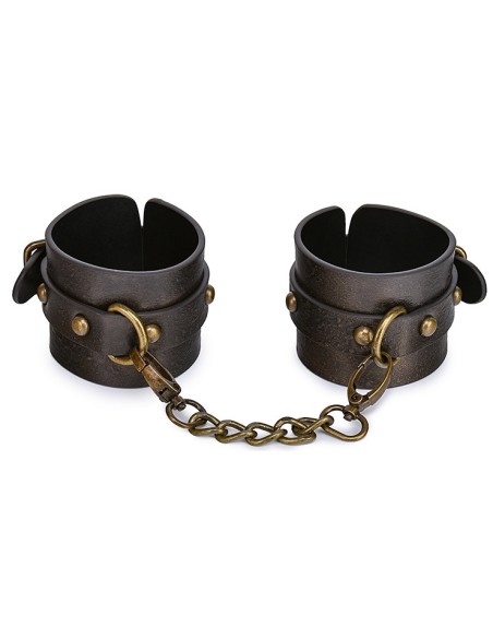 Menottes Poignets Vintagy Cuir Vintage BDSM Marron | FetishXplore