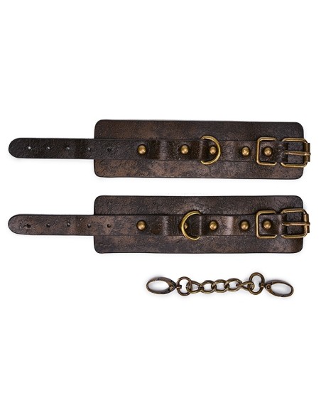 Menottes Poignets Vintagy Cuir Vintage BDSM Marron | FetishXplore