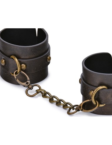Menottes Poignets Vintagy Cuir Vintage BDSM Marron | FetishXplore