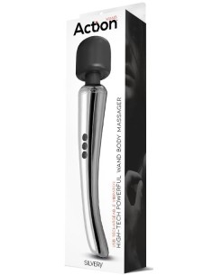 Stimulateur Wand Silvery 30 cm - Tête 55 mm Argenté | FetishXplore 2