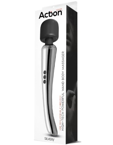 Stimulator Wand Silvery 30 cm - Head 55 mm Silver