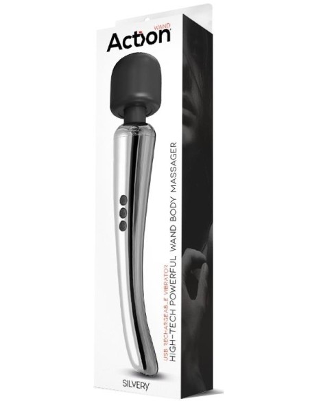 Stimulator Wand Silvery 30 cm - Head 55 mm Silver