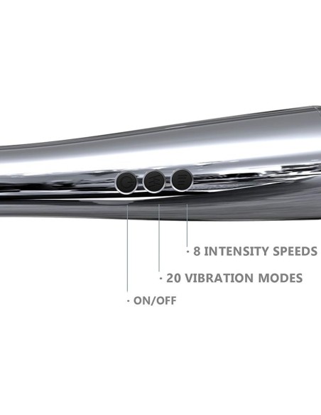 Stimulator Wand Silvery 30 cm - Head 55 mm Silver