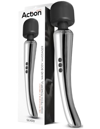 Stimulator Wand Silvery 30 cm - Head 55 mm Silver
