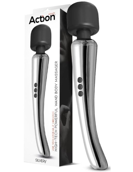 Stimulator Wand Silvery 30 cm - Head 55 mm Silver