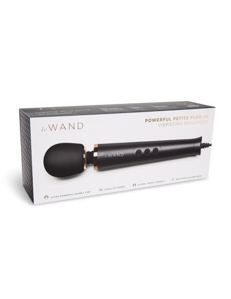 Wand Powerful Petite Plug-in 25cm Tête 47mm Noir | FetishXplore