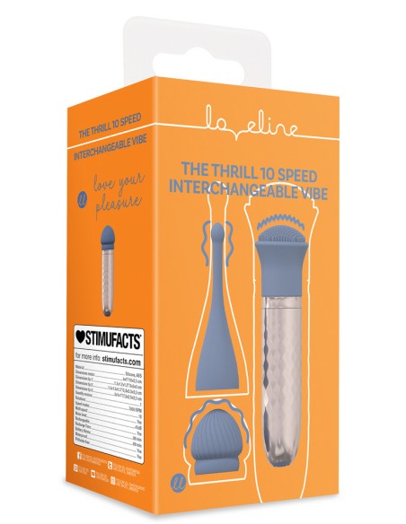 Le Thrill Vibrateur Interchangeable 10 Vitesses Bleu | FetishXplore