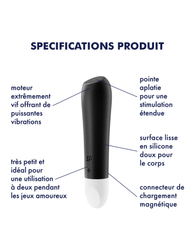Mini Vibro Ultra Power Bullet 2 Satisfyer Noir | FetishXplore