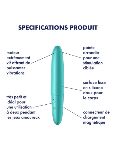 Vibro Ultra Power Bullet 6 Satisfyer Turquoise | FetishXplore